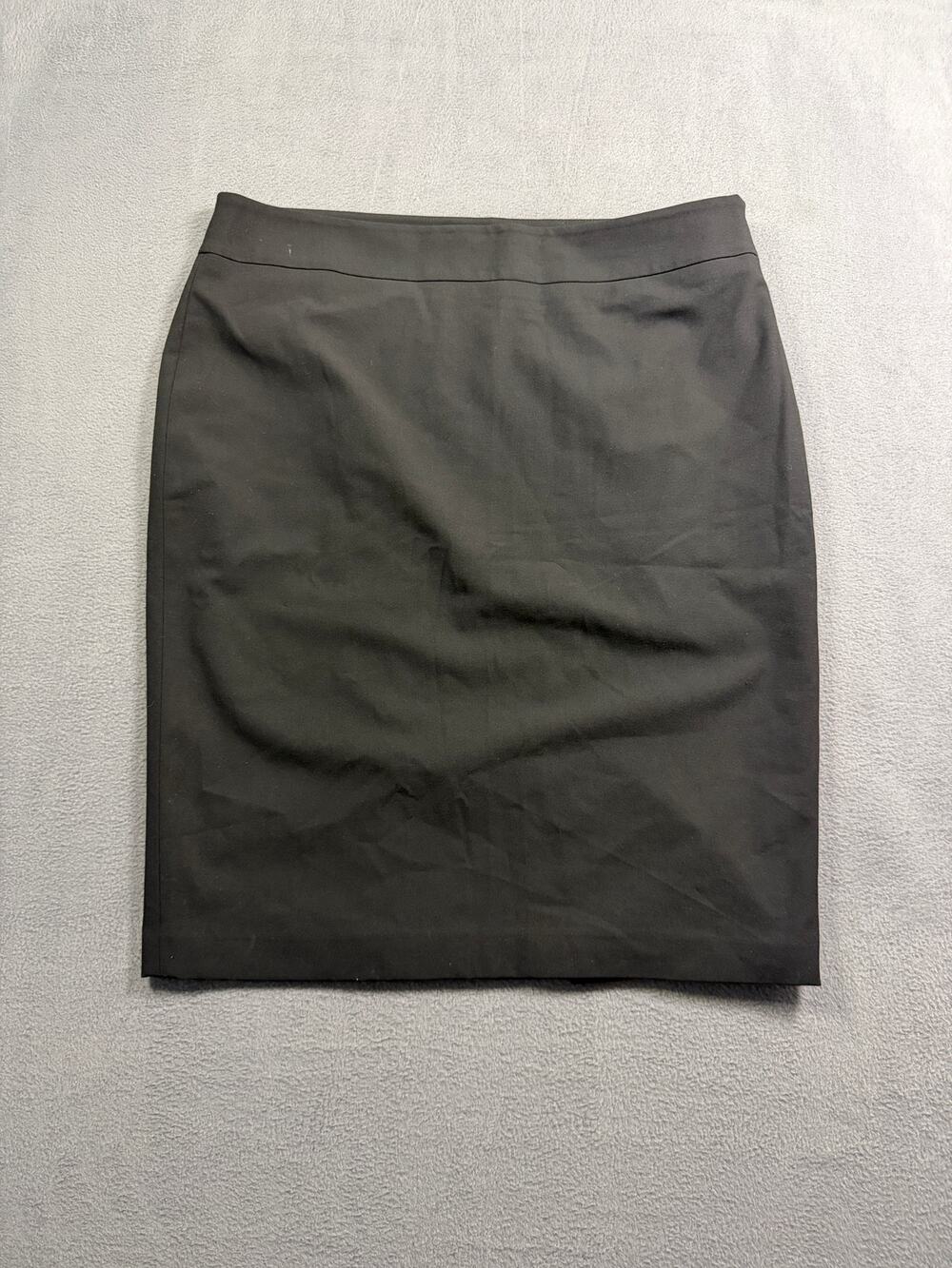 Ann Taylor Petites Size 12P Black Flat Front Classic Office Pencil Skirt 12‎
